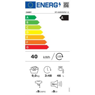Candy RP 496BWMR8/1-S elöltöltős mosógép Candy RP 496BWMR8/1-S elöltöltős mosógép