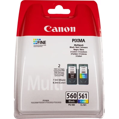 Canon PG-560Bk Fekete + CL-561 színes Multipack tintapatron Canon PG-560Bk Fekete + CL-561 színes Multipack tintapatron