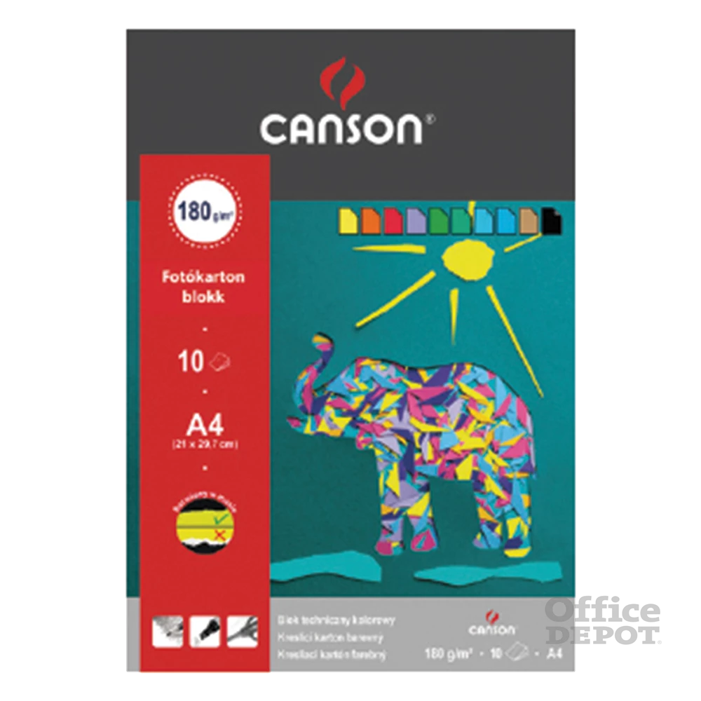 Canson Student  A4 10ív színes fotókarton blokk