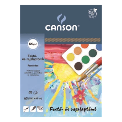 Canson A4 vízfestékes iskolai 25db-os fehér festőtömb Canson A4 vízfestékes iskolai 25db-os fehér festőtömb