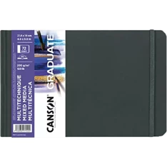 Canson Graduate Mixed Media 21,6x14 cm, fekvő, 200 g/m2, ragasztott fehér rajzpapírfüzet