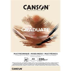 Canson Graduate Mixed Media A5, álló, 220 g/m2, ragasztott, natúr színű rajzpapírtömb Canson Graduate Mixed Media A5, álló, 220 g/m2, ragasztott, natúr színű rajzpapírtömb