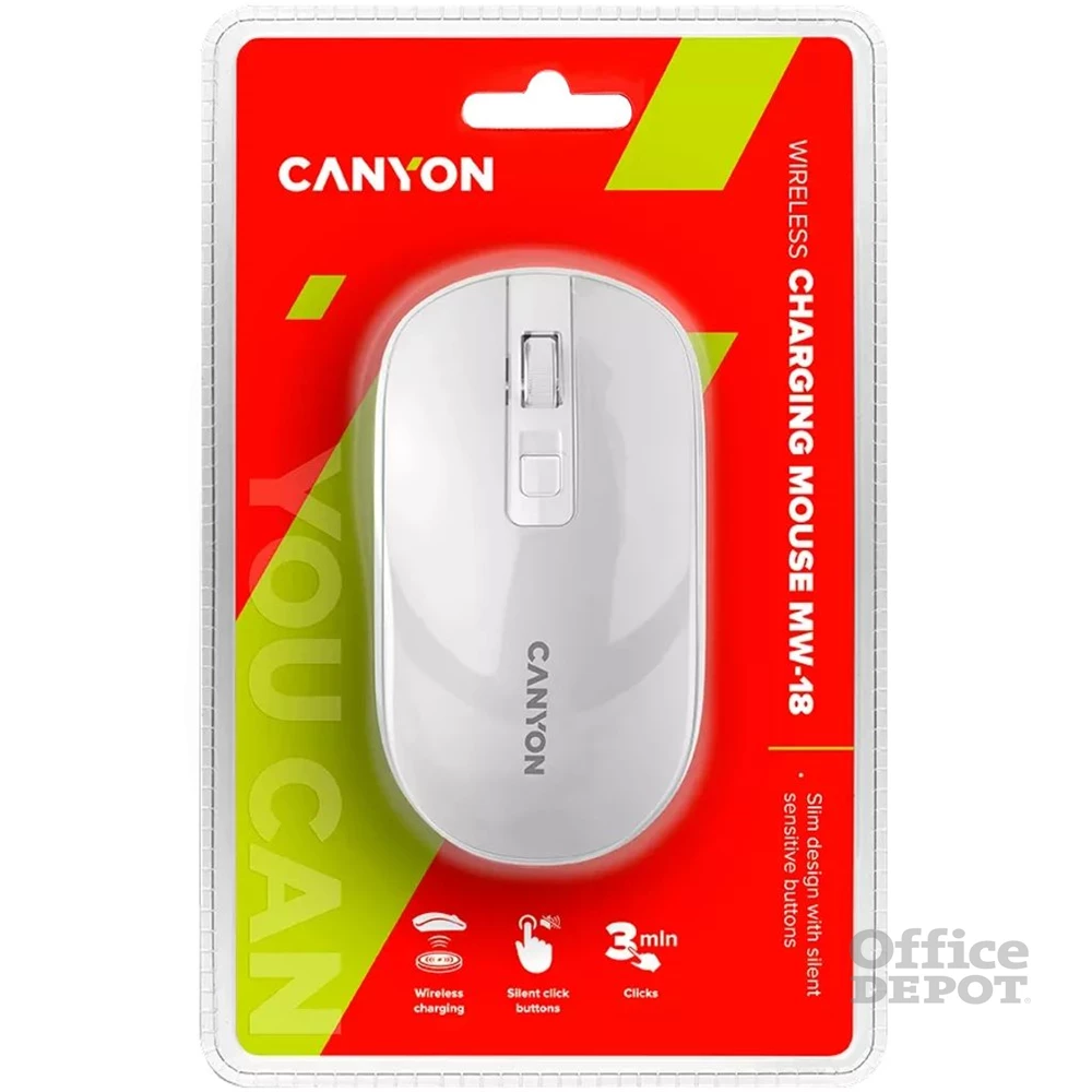 Canyon CNS-CMSW18 vezeték nélküli fehér optikai egér