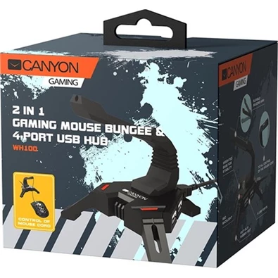 Canyon MW-100 Bungee USB gaming hub / egérkábel-rendező fekete Canyon MW-100 Bungee USB gaming hub / egérkábel-rendező fekete