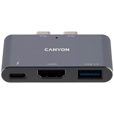 Canyon MacBook Thunderbolt 3 Multiport Docking Station 3-in-1 3-port Thunderbolt 3 Dual Port szürke dokkoló Canyon MacBook Thunderbolt 3 Multiport Docking Station 3-in-1 3-port Thunderbolt 3 Dual Port szürke dokkoló