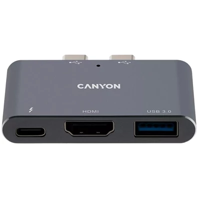 Canyon MacBook Thunderbolt 3 Multiport Docking Station 3-in-1 3-port Thunderbolt 3 Dual Port szürke dokkoló Canyon MacBook Thunderbolt 3 Multiport Docking Station 3-in-1 3-port Thunderbolt 3 Dual Port szürke dokkoló
