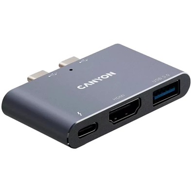 Canyon MacBook Thunderbolt 3 Multiport Docking Station 3-in-1 3-port Thunderbolt 3 Dual Port szürke dokkoló Canyon MacBook Thunderbolt 3 Multiport Docking Station 3-in-1 3-port Thunderbolt 3 Dual Port szürke dokkoló