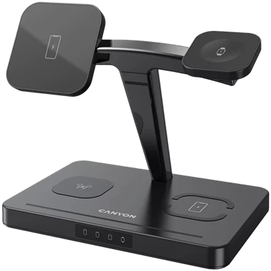 Canyon WS-404 4-in-1 15W univerzális vezeték nélküli töltő adapter fekete (Qi) Canyon WS-404 4-in-1 15W univerzális vezeték nélküli töltő adapter fekete (Qi)