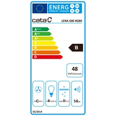 Cata Lena 600 XGBK+BK150ECO fekete páraelszívó Cata Lena 600 XGBK+BK150ECO fekete páraelszívó