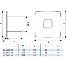Cata Silentis 12 inox szellőző ventilátor Cata Silentis 12 inox szellőző ventilátor
