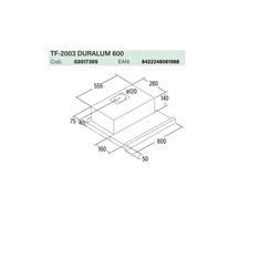 Cata TF-2003/60 LED duralum inox teleszkópos páraelszívó Cata TF-2003/60 LED duralum inox teleszkópos páraelszívó