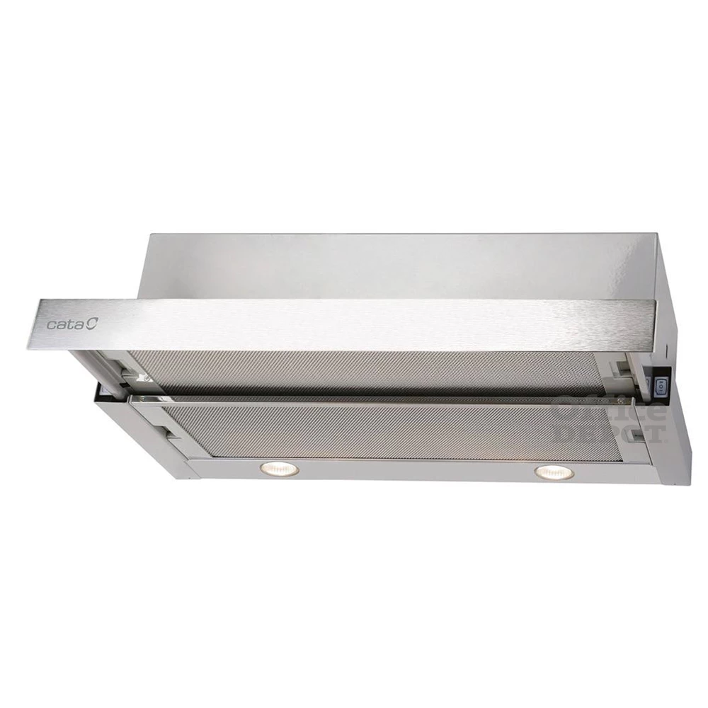 Cata TF-2003/60 LED duralum inox, beépíthető, hagyományos, méret:60 cm, teleszkópos, zajszint:57 dB, páraelszívó