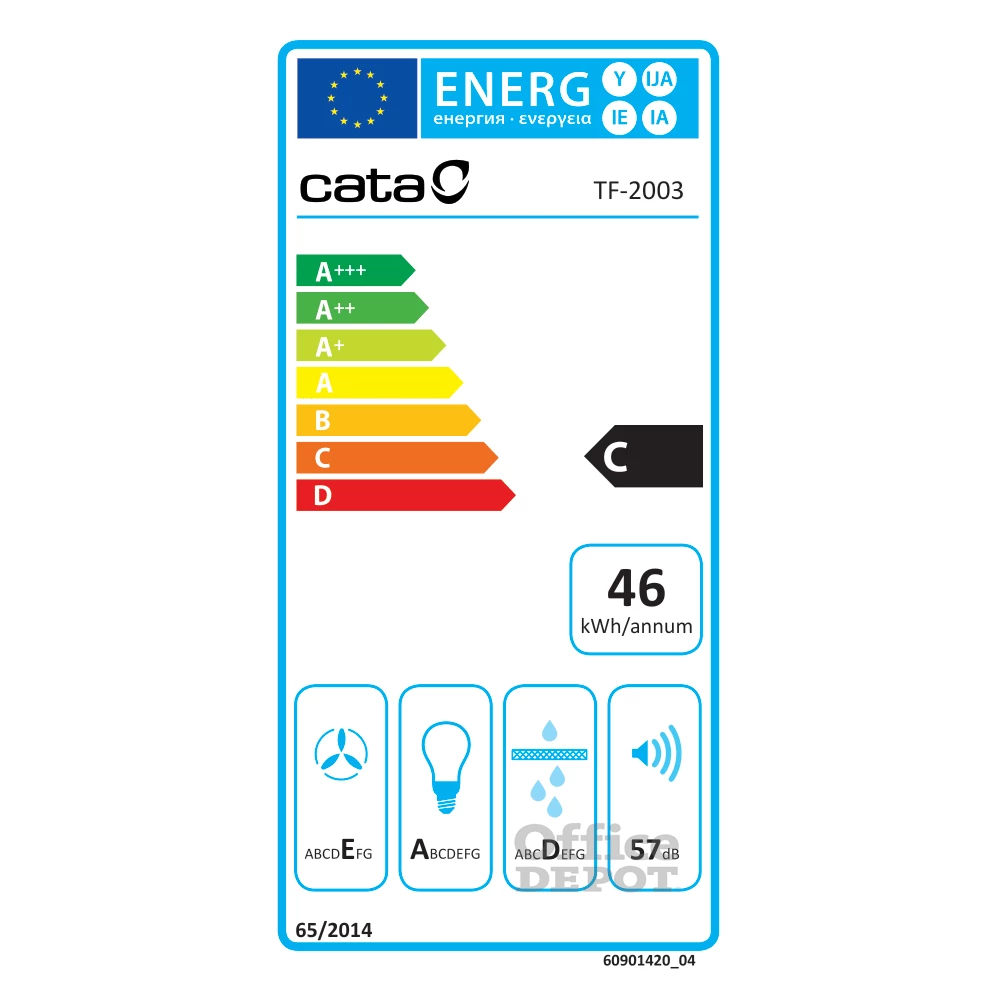 Cata TF-2003/60 LED duralum inox, beépíthető, hagyományos, méret:60 cm, teleszkópos, zajszint:57 dB, páraelszívó