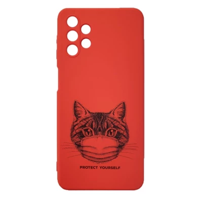Cellect CEL-DES5-SAM-A325G-R Galaxy A32 5G piros maszkos macska mintás szilikon hátlap Cellect CEL-DES5-SAM-A325G-R Galaxy A32 5G piros maszkos macska mintás szilikon hátlap