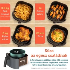 Cosori CAF-L501-KEU Pro 4,7 L forrólevegős sütő Cosori CAF-L501-KEU Pro 4,7 L forrólevegős sütő
