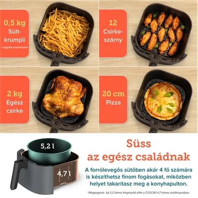 Cosori CAF-L501-KEU Pro 4,7 L forrólevegős sütő Cosori CAF-L501-KEU Pro 4,7 L forrólevegős sütő