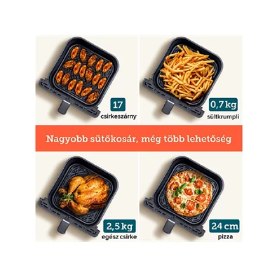 Cosori CAF-P583S-AEUR Dual Blaze szürke 6,4 L forrólevegős sütő Cosori CAF-P583S-AEUR Dual Blaze szürke 6,4 L forrólevegős sütő