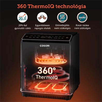 Cosori CAF-P681S-KEUR Dual Blaze sötétszürke 6,4 L forrólevegős sütő Cosori CAF-P681S-KEUR Dual Blaze sötétszürke 6,4 L forrólevegős sütő