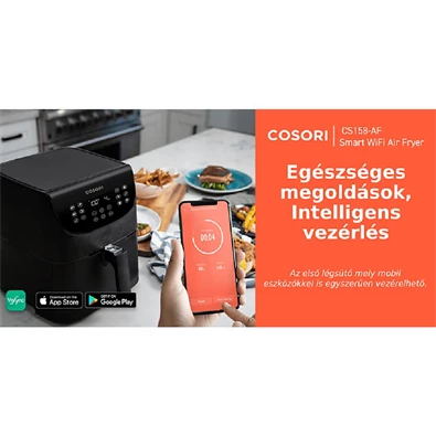 Cosori CS158-AF-RXB Premium Smart fekete 5,5 L forrólevegős sütő Cosori CS158-AF-RXB Premium Smart fekete 5,5 L forrólevegős sütő