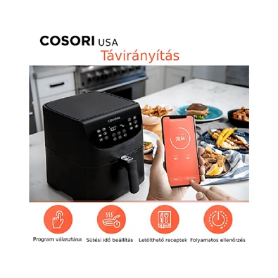 Cosori CS158-AF-RXB Premium Smart fekete 5,5 L forrólevegős sütő Cosori CS158-AF-RXB Premium Smart fekete 5,5 L forrólevegős sütő