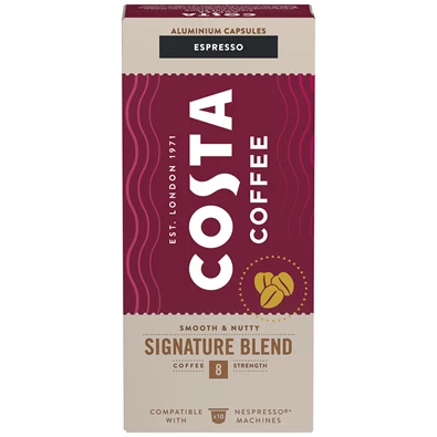 Costa Coffee Signature Blend Espresso Nespresso kompatibilis 10 db kávékapszula Costa Coffee Signature Blend Espresso Nespresso kompatibilis 10 db kávékapszula