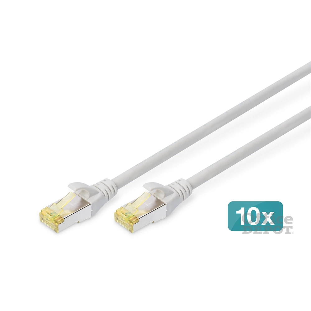 DIGITUS Cat.6A S/FTP LSZH 5m szürke patch kábel (10db/csomag)