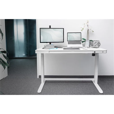 DIGITUS DA-90406 Elektromosan állítható magasságú fehér íróasztal USB-töltővel és fiókkal DIGITUS DA-90406 Elektromosan állítható magasságú fehér íróasztal USB-töltővel és fiókkal
