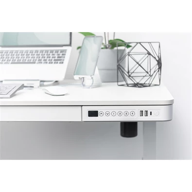 DIGITUS DA-90406 Elektromosan állítható magasságú fehér íróasztal USB-töltővel és fiókkal DIGITUS DA-90406 Elektromosan állítható magasságú fehér íróasztal USB-töltővel és fiókkal