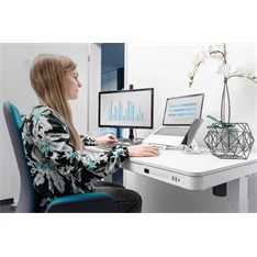DIGITUS DA-90406 Elektromosan állítható magasságú fehér íróasztal USB-töltővel és fiókkal DIGITUS DA-90406 Elektromosan állítható magasságú fehér íróasztal USB-töltővel és fiókkal