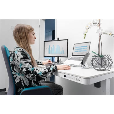 DIGITUS DA-90406 Elektromosan állítható magasságú fehér íróasztal USB-töltővel és fiókkal DIGITUS DA-90406 Elektromosan állítható magasságú fehér íróasztal USB-töltővel és fiókkal