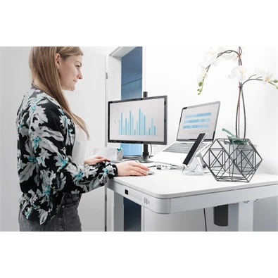 DIGITUS DA-90406 Elektromosan állítható magasságú fehér íróasztal USB-töltővel és fiókkal DIGITUS DA-90406 Elektromosan állítható magasságú fehér íróasztal USB-töltővel és fiókkal
