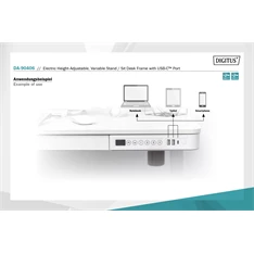 DIGITUS DA-90406 Elektromosan állítható magasságú fehér íróasztal USB-töltővel és fiókkal DIGITUS DA-90406 Elektromosan állítható magasságú fehér íróasztal USB-töltővel és fiókkal