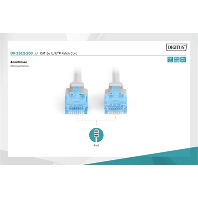 DIGITUS Cat.5e U/UTP PVC 10m zöld patch kábel DIGITUS Cat.5e U/UTP PVC 10m zöld patch kábel