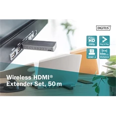 DIGITUS DS-55318 vezeték nélküli HDMI extender szett 50m (adó és vevőegység) DIGITUS DS-55318 vezeték nélküli HDMI extender szett 50m (adó és vevőegység)