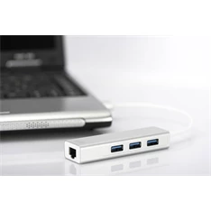 DIGITUS USB 3.0 Gigabit Ethernet adapter + 3 portos USB HUB DIGITUS USB 3.0 Gigabit Ethernet adapter + 3 portos USB HUB