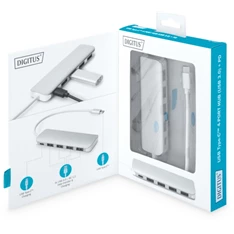 DIGITUS USB Type-C 4 portos USB 3.0 hub + PD DIGITUS USB Type-C 4 portos USB 3.0 hub + PD