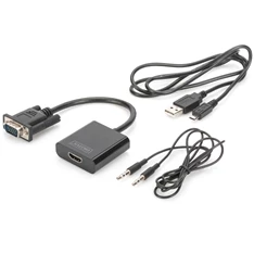 DIGITUS VGA apa -> HDMI anya adapter audio kábellel DIGITUS VGA apa -> HDMI anya adapter audio kábellel