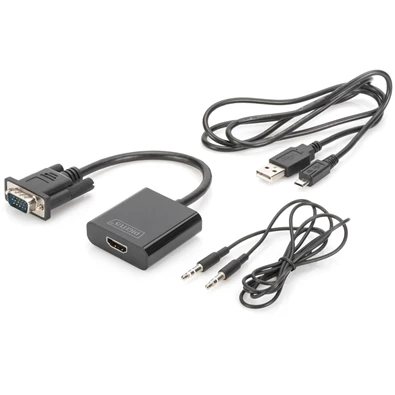 DIGITUS VGA apa -> HDMI anya adapter audio kábellel DIGITUS VGA apa -> HDMI anya adapter audio kábellel