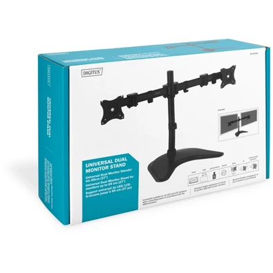 DIGITUS asztali univerzális (VESA 75 / 100) 2-es fekete monitor tartó konzol DIGITUS asztali univerzális (VESA 75 / 100) 2-es fekete monitor tartó konzol
