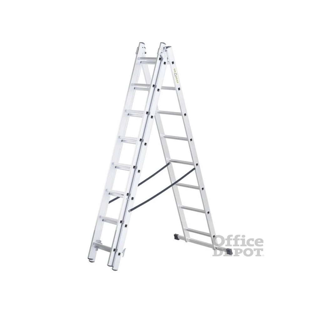 DRABEST HOME 3x8 lépcsős multifunkcionális alumínium létra, kitolható, összecsukható