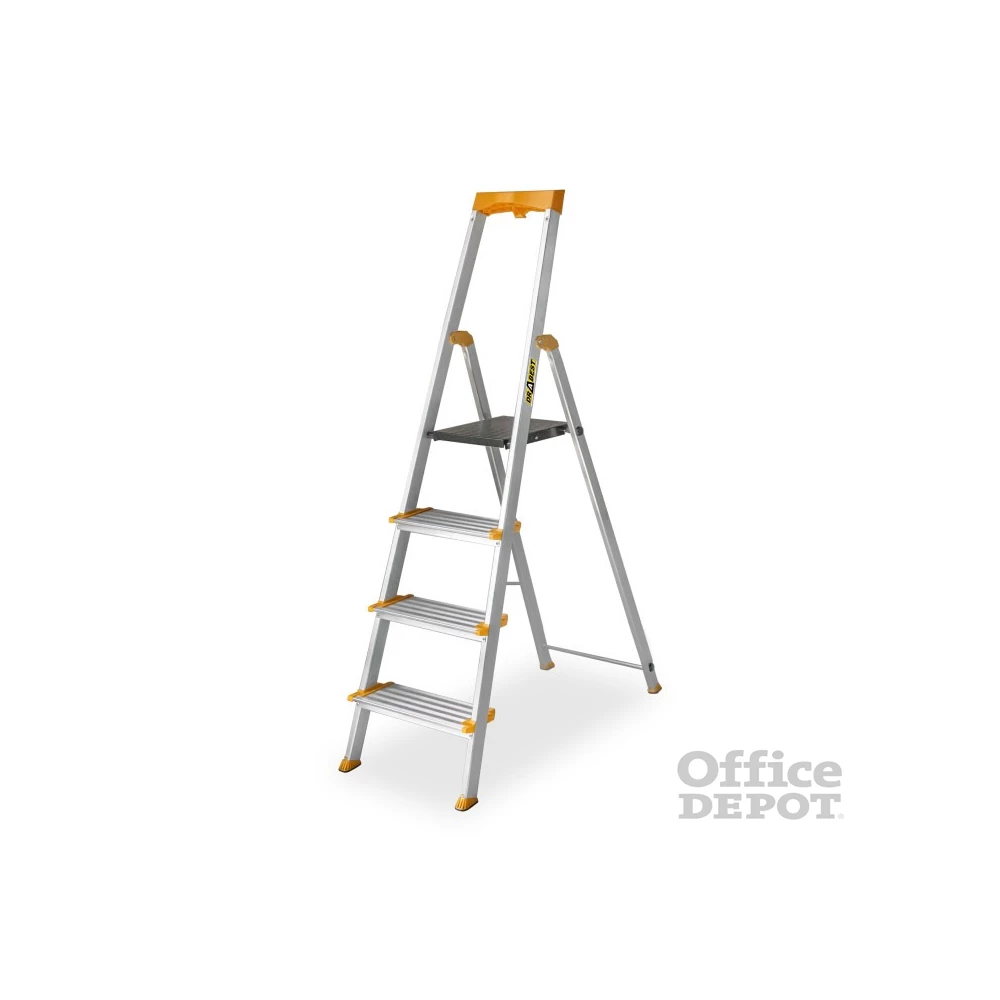 DRABEST MAX 4 (3+1) lépcsős professzionális alumínium létra, összecsukható, 150 kg teherbírás