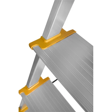 DRABEST MAX 4 (3+1) lépcsős professzionális alumínium létra, összecsukható, 150 kg teherbírás