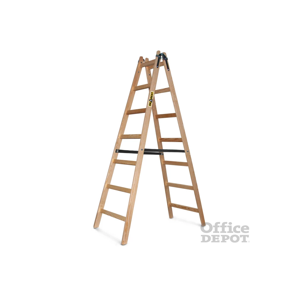 DRABEST STANDARD 2x7 lépcsős fa létra, összecsukható