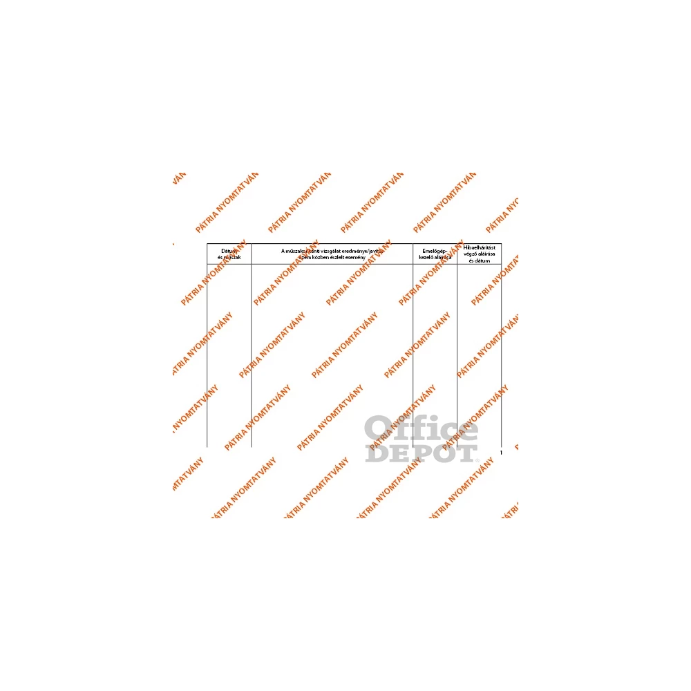 D.E. 938 "Emelőgépnapló" nyomtatvány