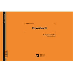 D.GEPJ.17/V/UJ A4 fekvő "Fuvarlevél" tömbös nyomtatvány