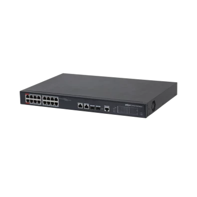 Dahua PFS4218-16ET-240-V3 16x 10/100(HighPoE(1,2)/PoE/PoE+ 240W)+2x gigabit/ SFP combo uplink menedzselhető PoE switch