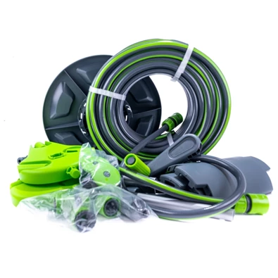 Daye DY6130 30m tömlőkocsi szett 1/2" csővel, szórófejjel és csatlakozókkal