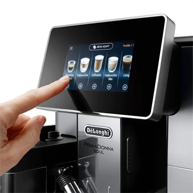 DeLonghi ECAM610.55.SB Primadonna Soul fekete-ezüst tejhabosítóval automata kávéfőző DeLonghi ECAM610.55.SB Primadonna Soul fekete-ezüst tejhabosítóval automata kávéfőző