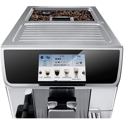 DeLonghi ECAM 650.75.MS PrimaDonna Elite ezüst tejhabosítóval automata kávéfőző DeLonghi ECAM 650.75.MS PrimaDonna Elite ezüst tejhabosítóval automata kávéfőző