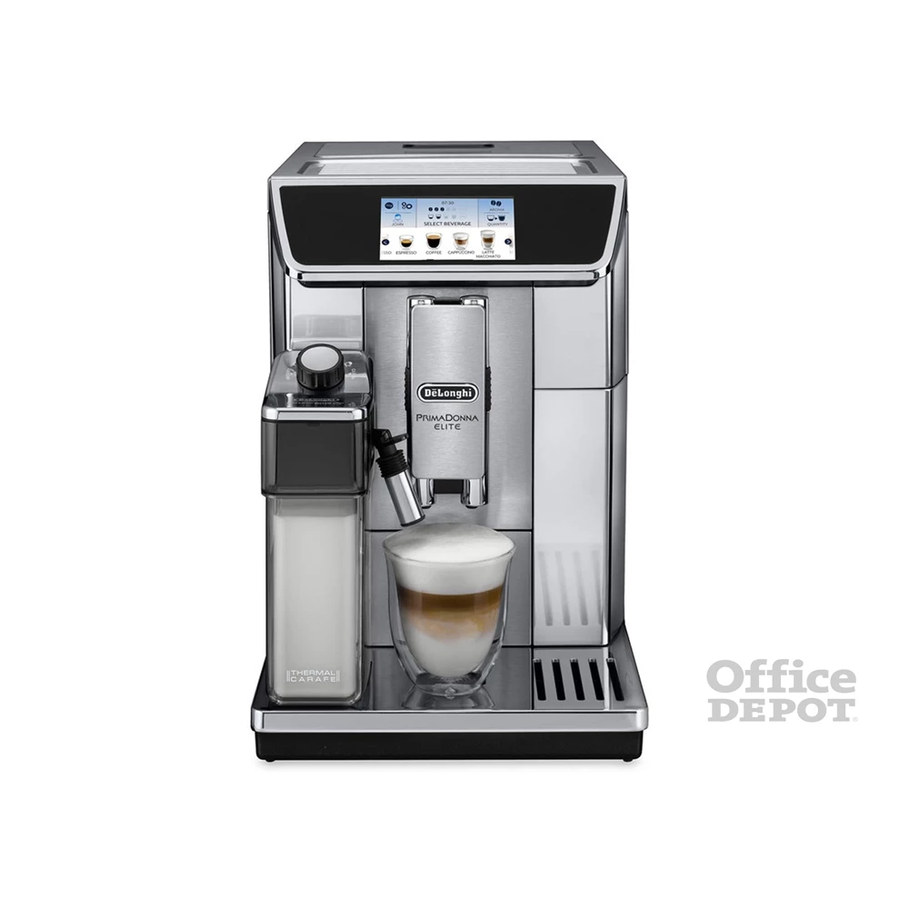 DeLonghi ECAM 650.75.MS PrimaDonna Elite ezüst tejhabosítóval automata kávéfőző